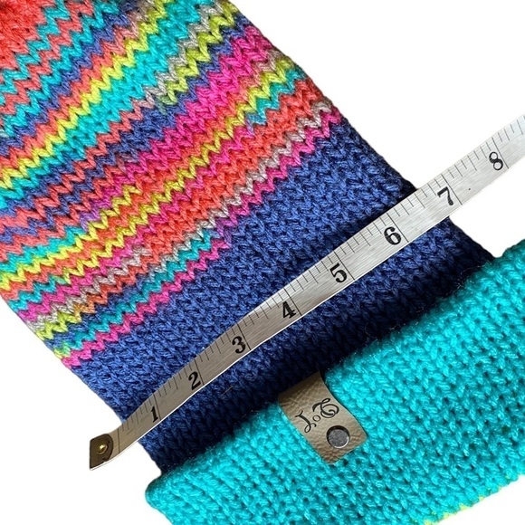 Pastel Stripe Cuffed Pom Beanie Women's O/S - Picture 6 of 8